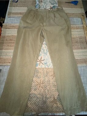 Tommy Bahama Men's Relax Silk Chino Pants, Pleated, Beige, 38x31
